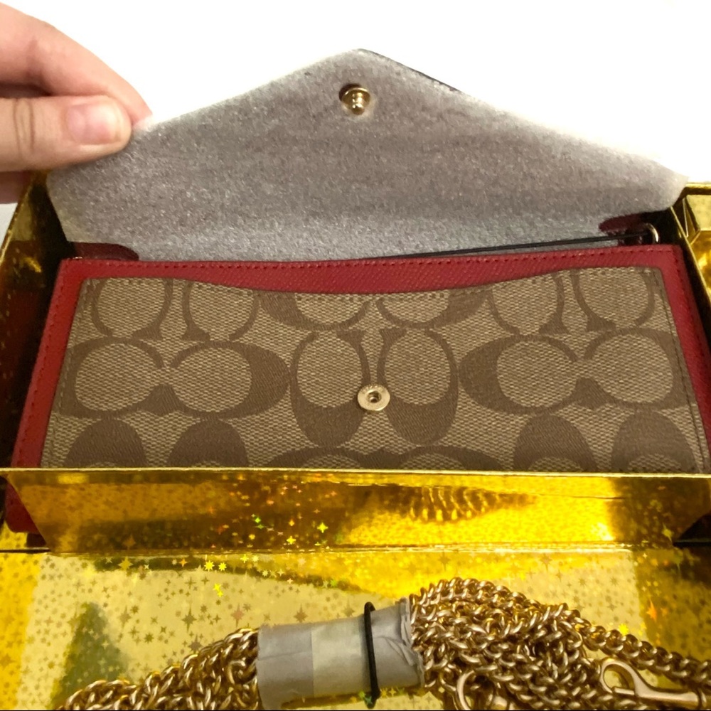 Coach Wallet w/ Chain Slim Envelope Gift Box - Picture 7 of 16